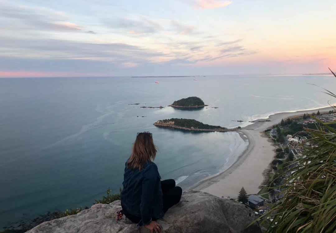 woman on a rock, don't forget to breathe